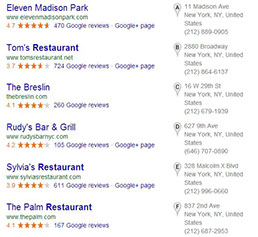 Customer reviews withing Google SERP